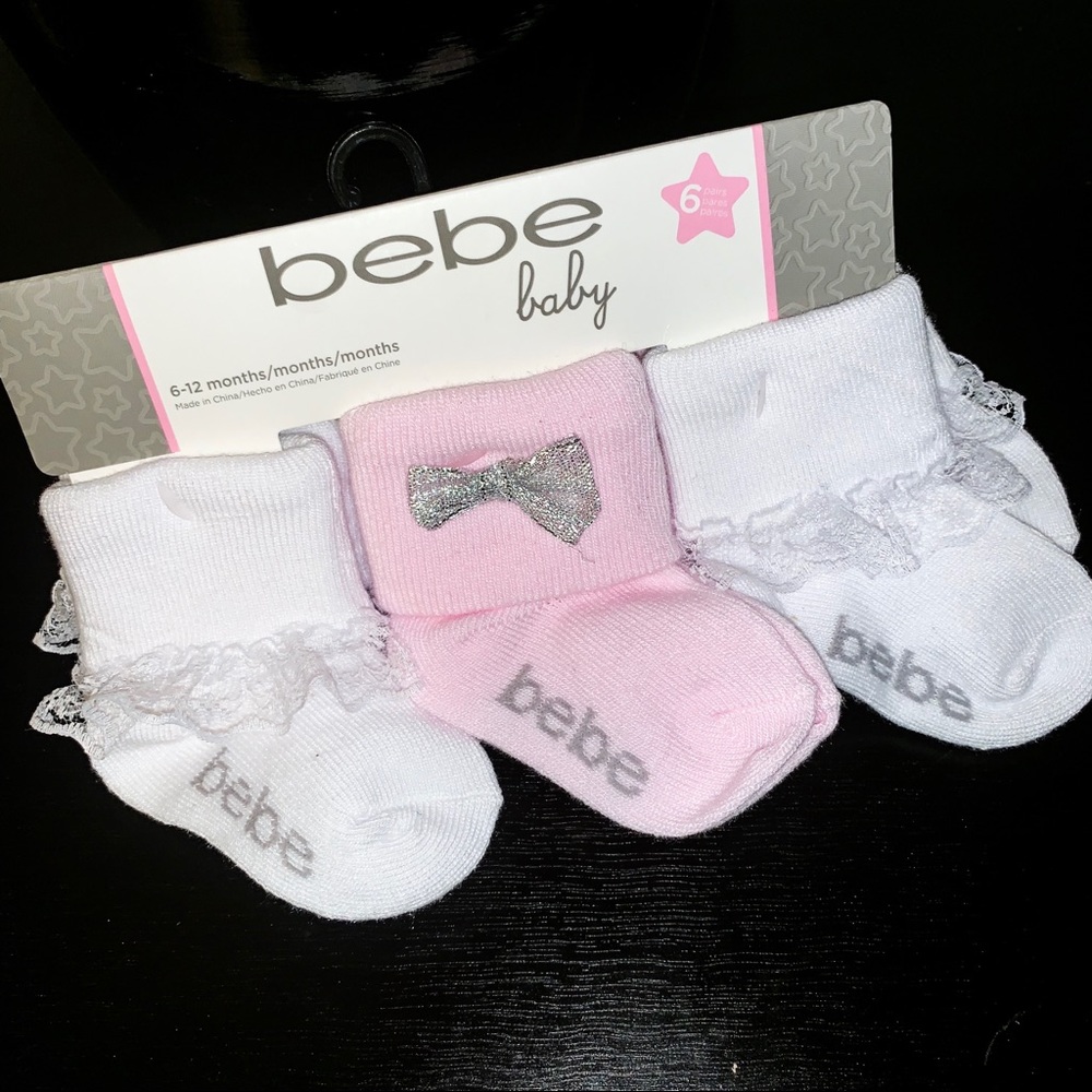 6 pairs BEBE CO. Baby Fashion Socks | 6-12 Months